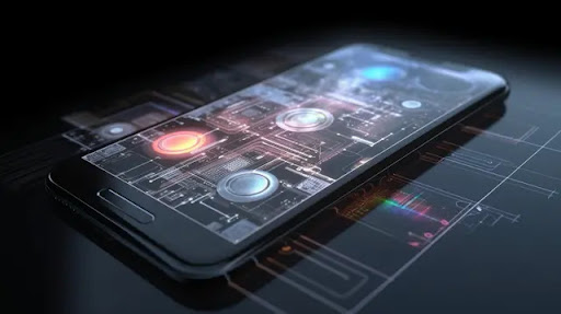 Aplicación móvil en un smartphone